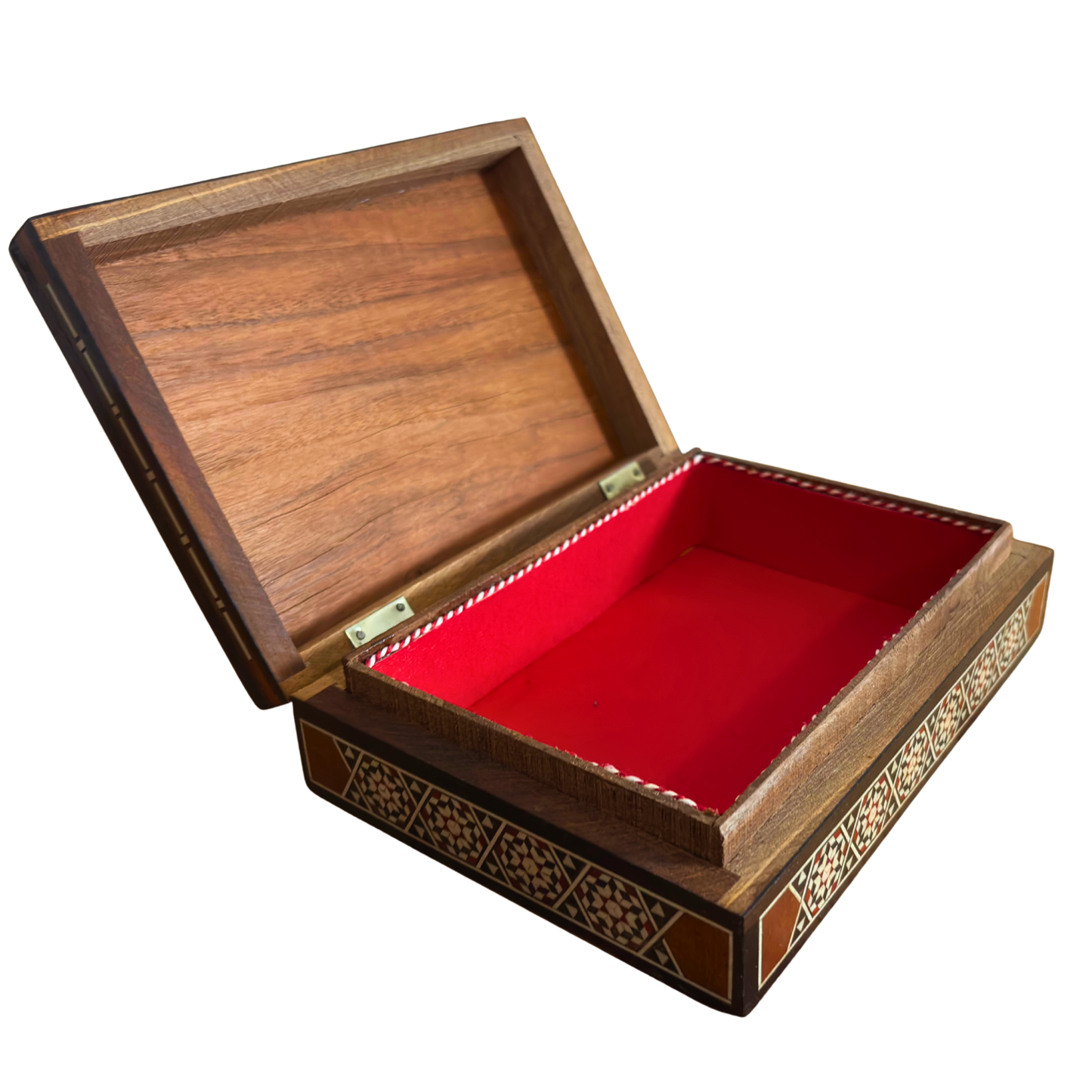 Vintage damaszener Mosaikbox aus den 1970er Jahren, Kamel-Motiv, handgefertigte syrische Erinnerungsbox