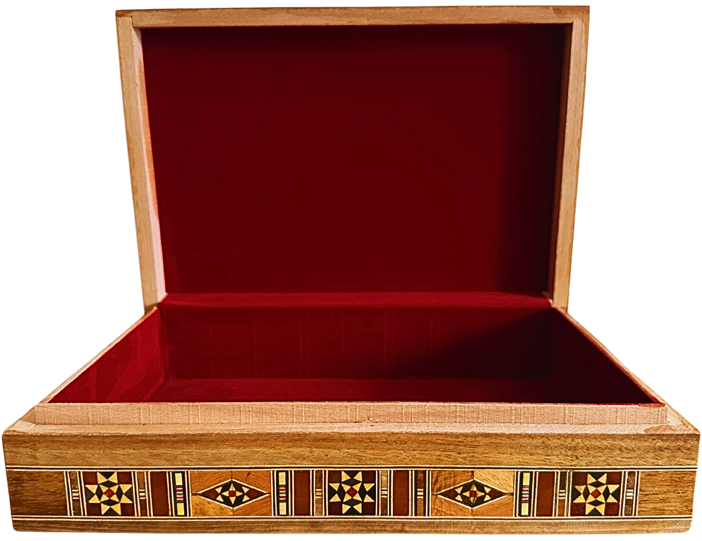 Élégante grande boîte en mosaïque – Coffret en bois fait main pour bijoux et souvenirs, doublé de velours