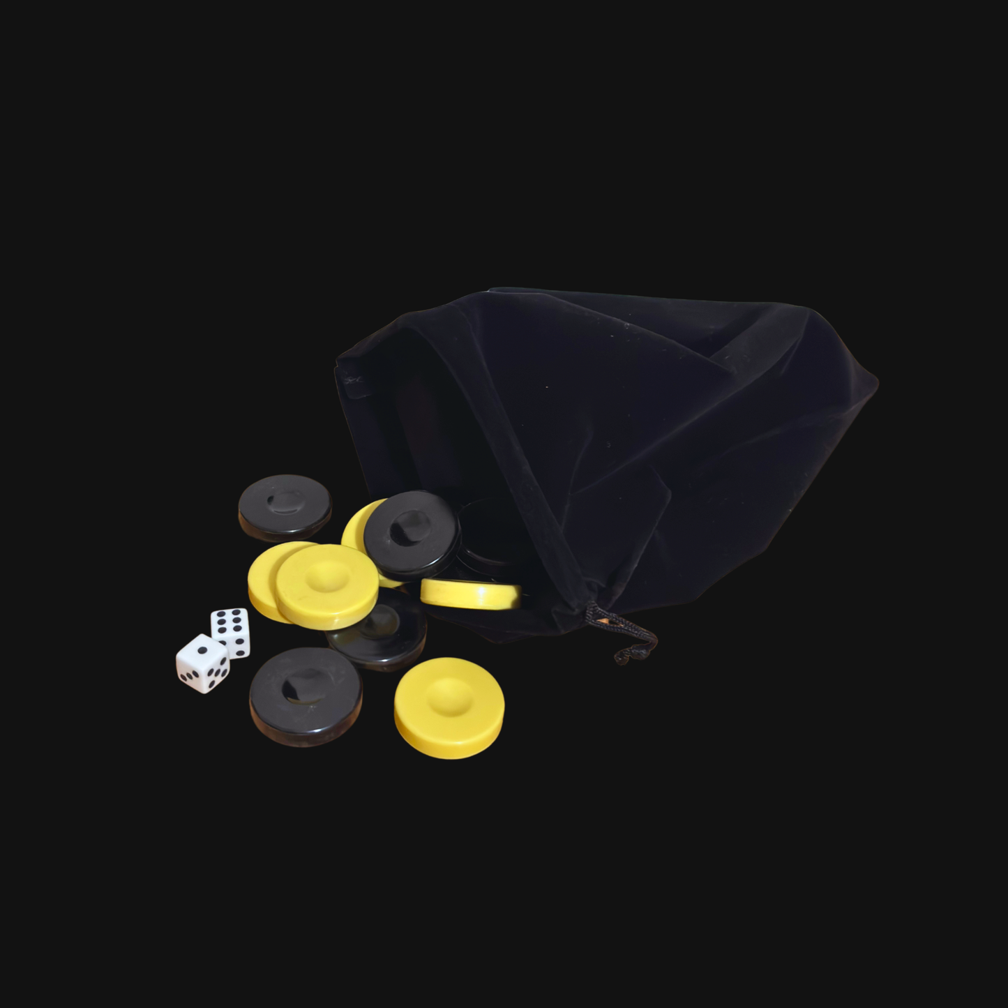 Originele Backgammon Schijfset – Wit & Zwart met Dobbelstenen