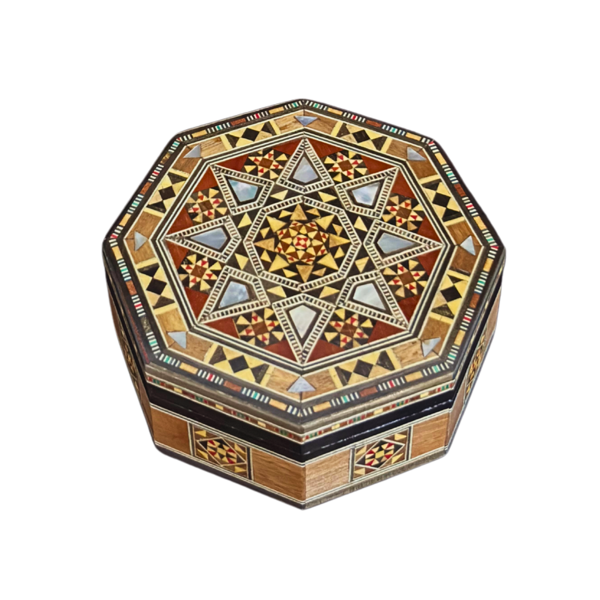 Scatola Artigianale in Mosaico Damasceno – Madreperla e Velluto