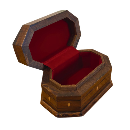 Ręcznie Rzeźbione Pudełko z Buku – Masa Perłowa i Wykończenie Orzechowe