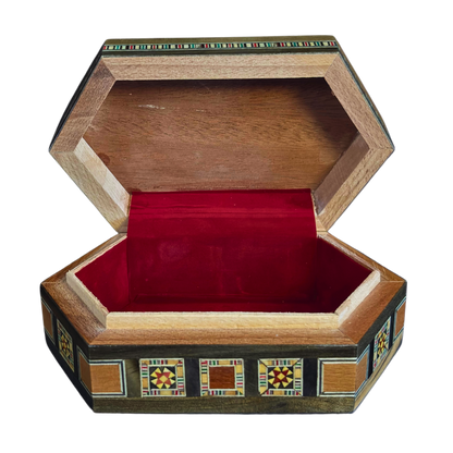 Artisan Damascene Mosaic Box – Mother of Pearl & Velvet
