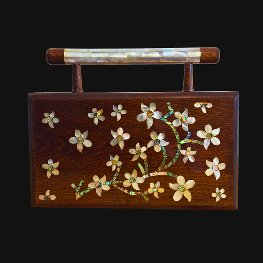 Yasmine – Clutch Damascena di Lusso con Madreperla & Interno in Broccato