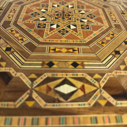 Scatola Damaschina a Mosaico – Legno Artigianale con Interno in Velluto Rosso