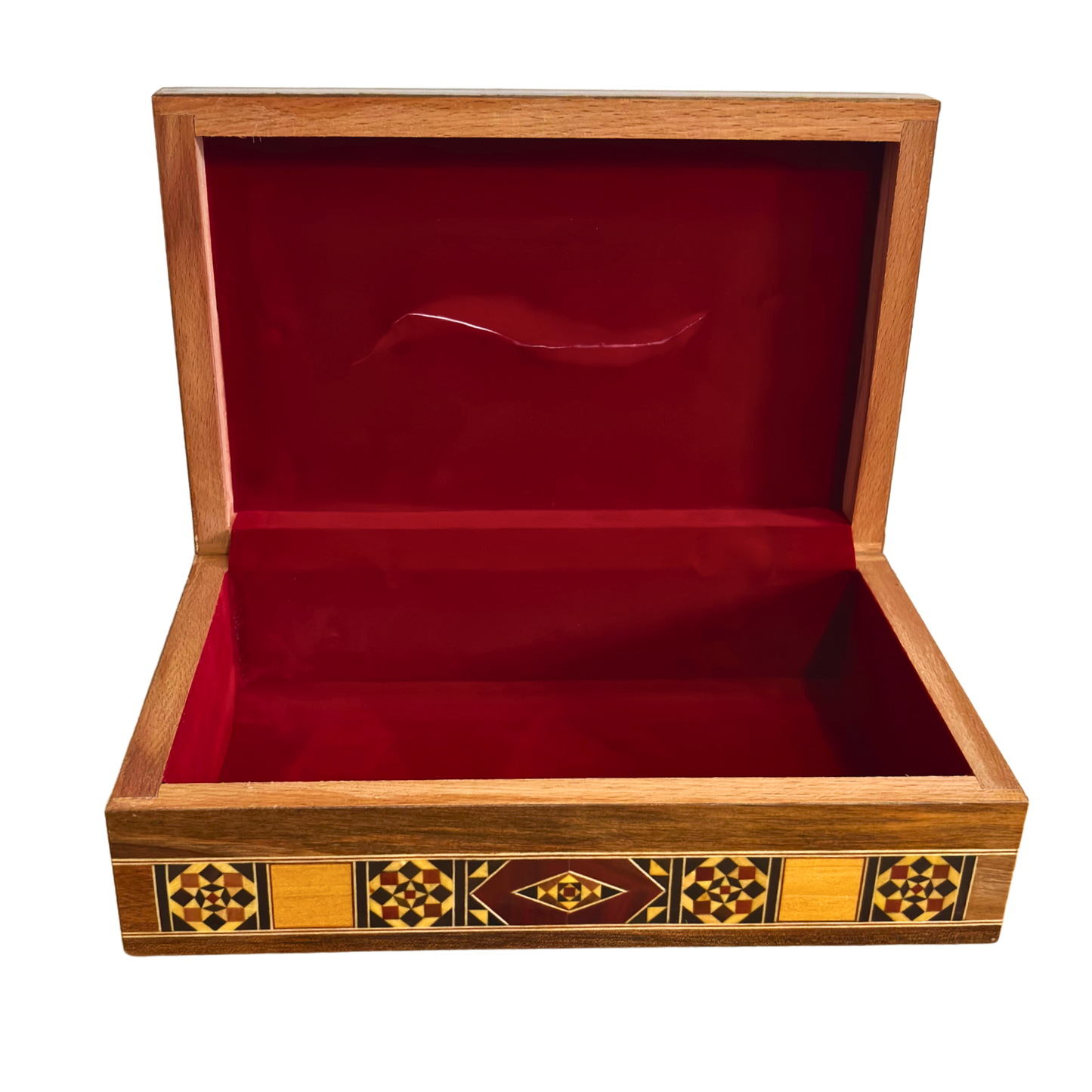 Eleganckie Damasceńskie Drewniane Pudełko na Chusteczki – Masa Perłowa & Aksamitne Wnętrze