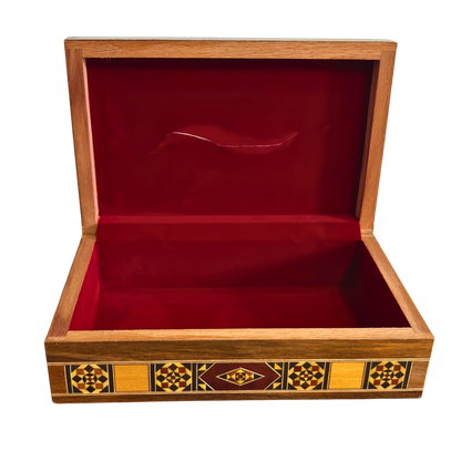 Eleganckie Damasceńskie Drewniane Pudełko na Chusteczki – Masa Perłowa & Aksamitne Wnętrze