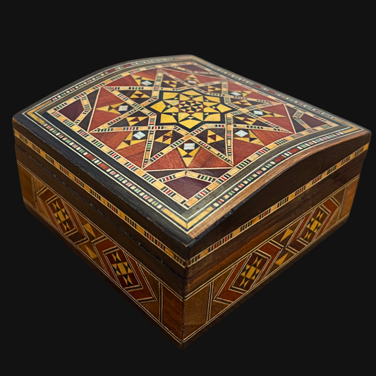 Damascene Mosaic Jewelry Box – Handmade with Mother of Pearl Inlay