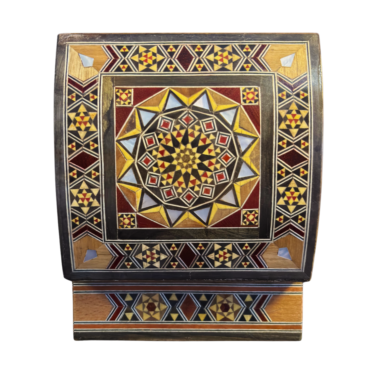 Scatola Artigianale in Mosaico Damasceno – Madreperla e Velluto
