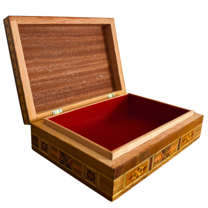 Handgefertigte Mosaik-Schmuckbox mit Perlmutt-Einlegearbeit, luxuriöse Holzschatulle für Erinnerungsstücke, damaszener Kunst – Limitierte Edition –