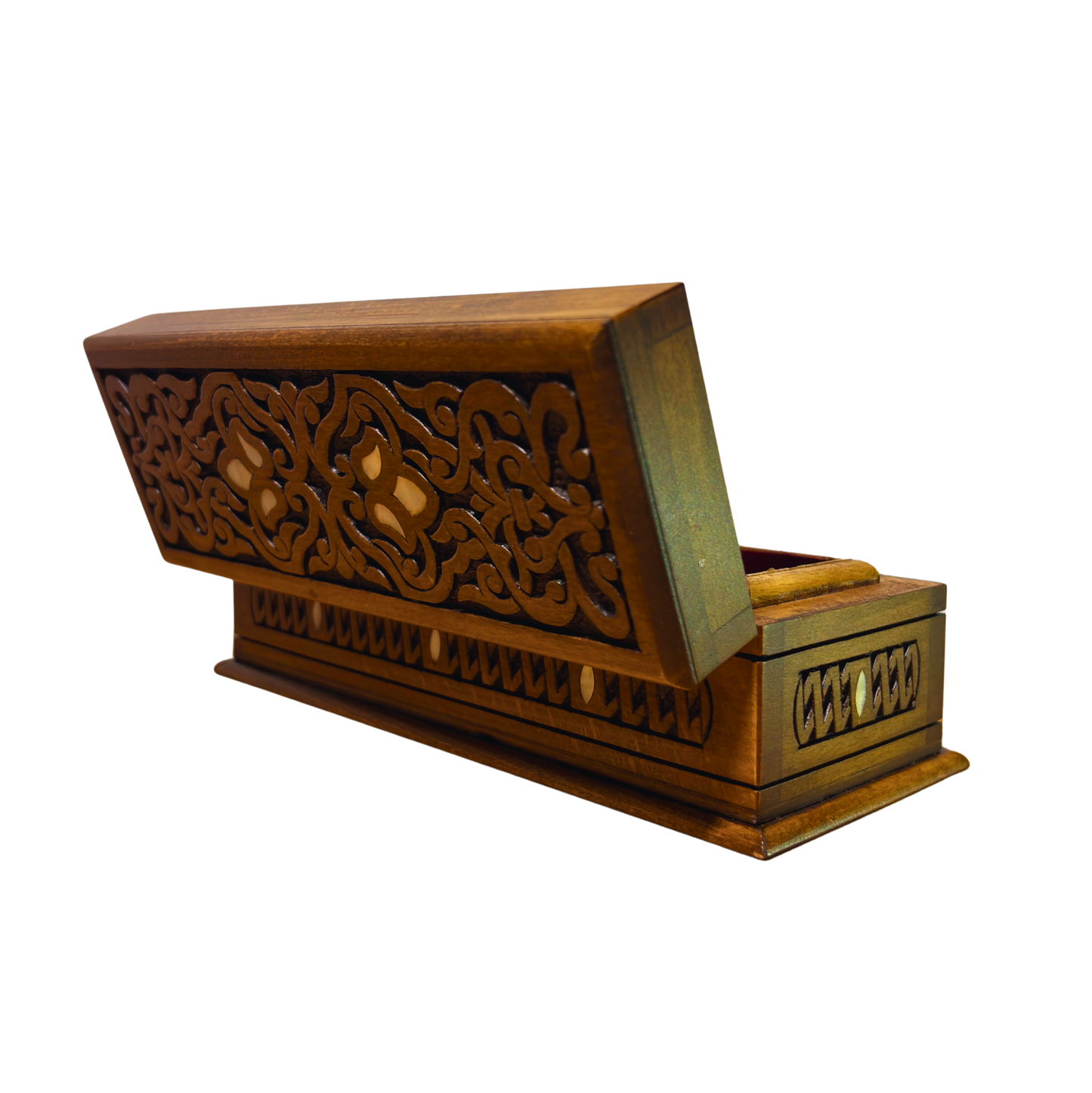 Scatola di Lusso Intagliata a Mano – Madreperla & Velluto