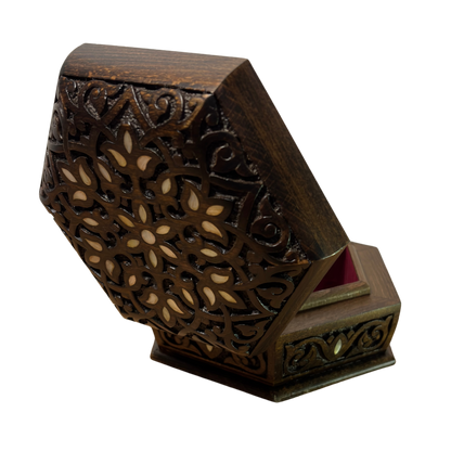 Scatola di Lusso Intagliata a Mano – Madreperla & Velluto