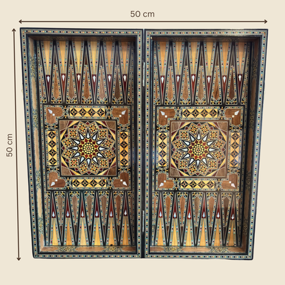 Traditionelles Schach- & Backgammon-Set – Mosaikkunst aus Damaskus
