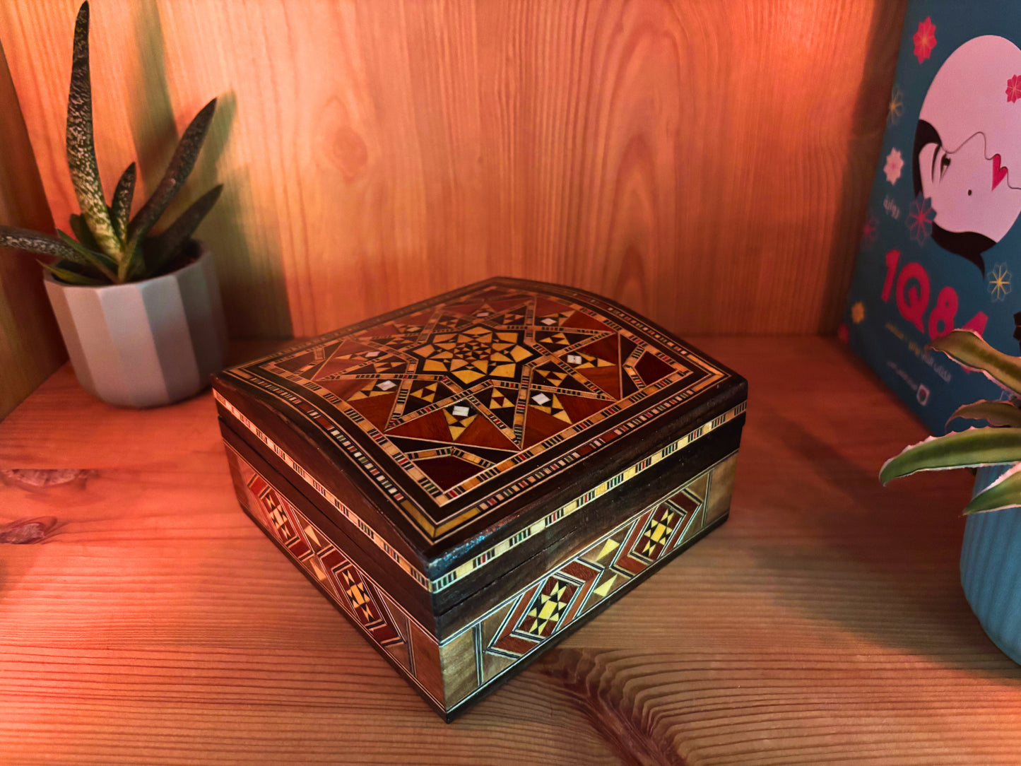 Damascene Mosaic Jewelry Box – Handmade with Mother of Pearl Inlay