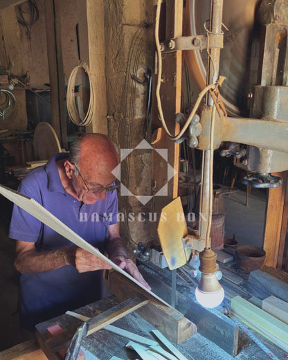 Damascene Mozaïekdoos van Meester Gaby Al Dayeh – Parelmoer & Fluweel