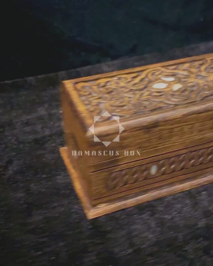 El Oyma Lüks Şam Kutusu – Sedef & Kadife Zarafeti