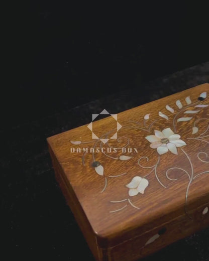 Scatola Artigianale di Lusso di Damasco – Madreperla &amp; Velluto